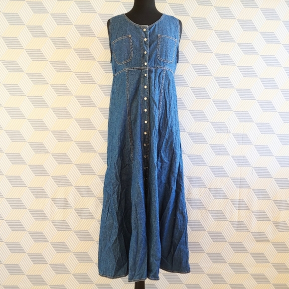 Vintage Dresses & Skirts - Retro denim maxi dress